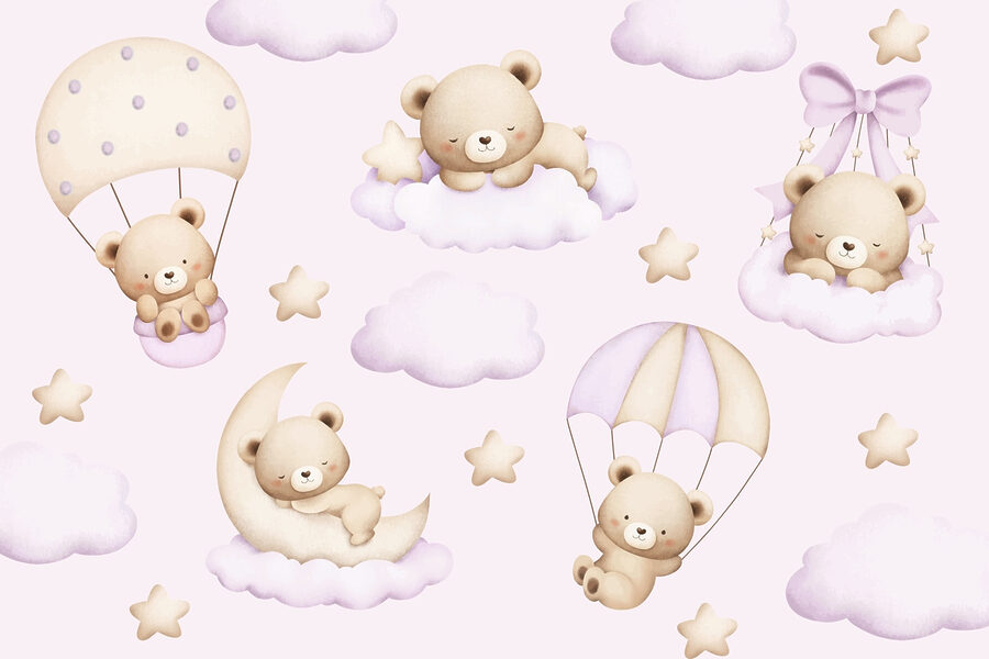 Papel de parede Padrão sem costuras de ursos de peluche - Image 3