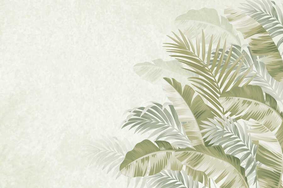 Desenho de fundo de folhagem tropical calma