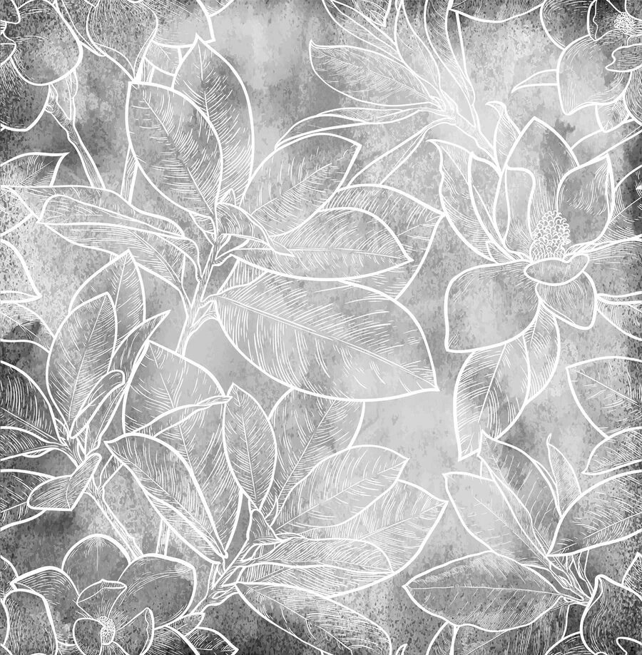 Desenho de linha branca de flores