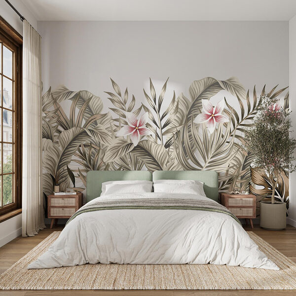 Folhagem tropical com toques florais Folhagem tropical com toques florais