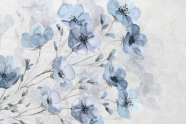 Delicate blooms in soft blue hues