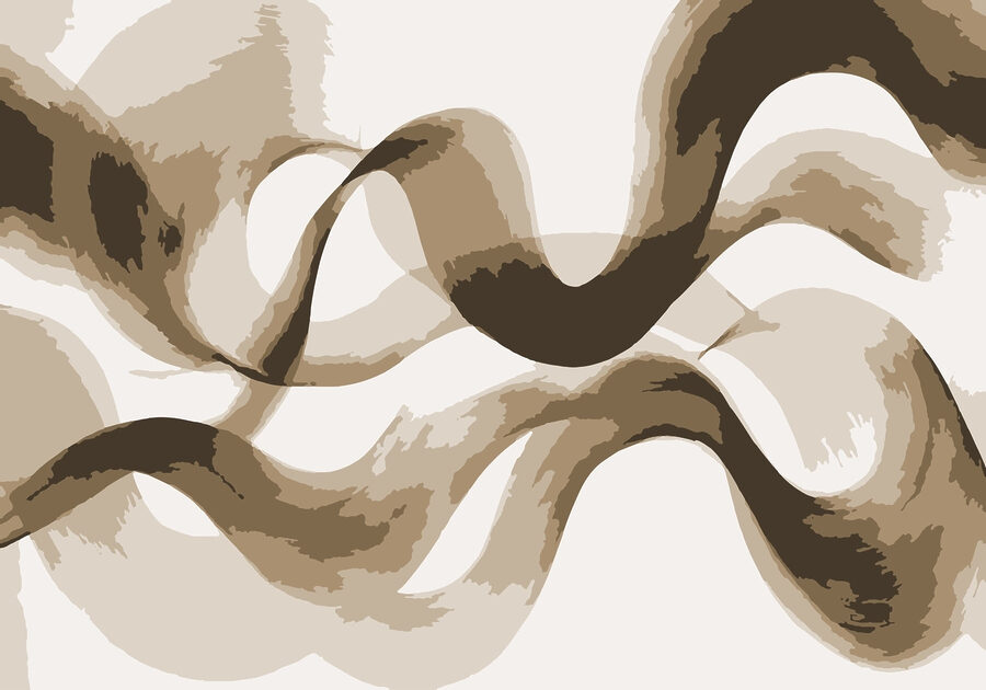 Curvas abstractas dinâmicas em tons neutros