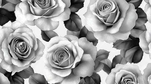 Grupo de rosas com folhas Grupo de rosas com folhas