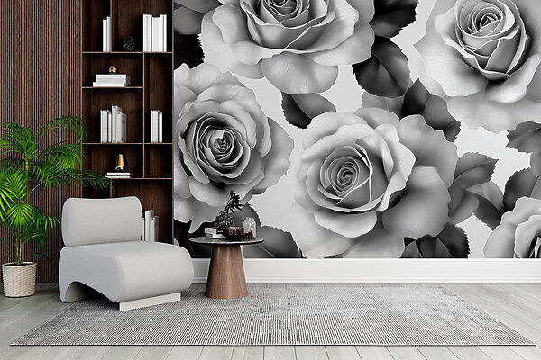 Grupo de rosas com folhas Grupo de rosas com folhas