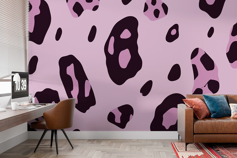 Papel de parede Padrão manchado roxo e preto