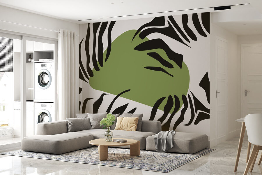 Riscas de zebra verdes e pretas