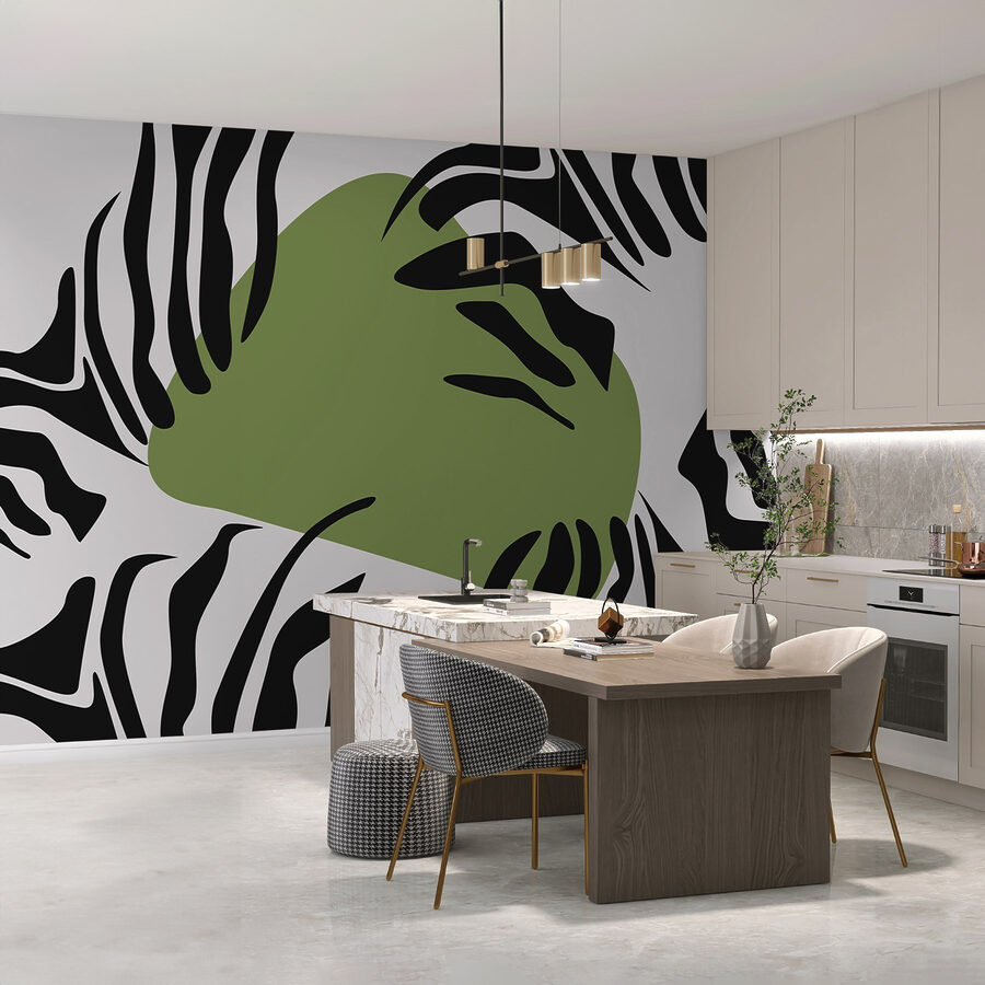 Riscas de zebra verdes e pretas