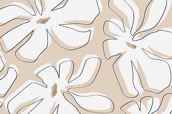 Padrão de flores sobre um fundo bege Padrão de flores sobre um fundo bege