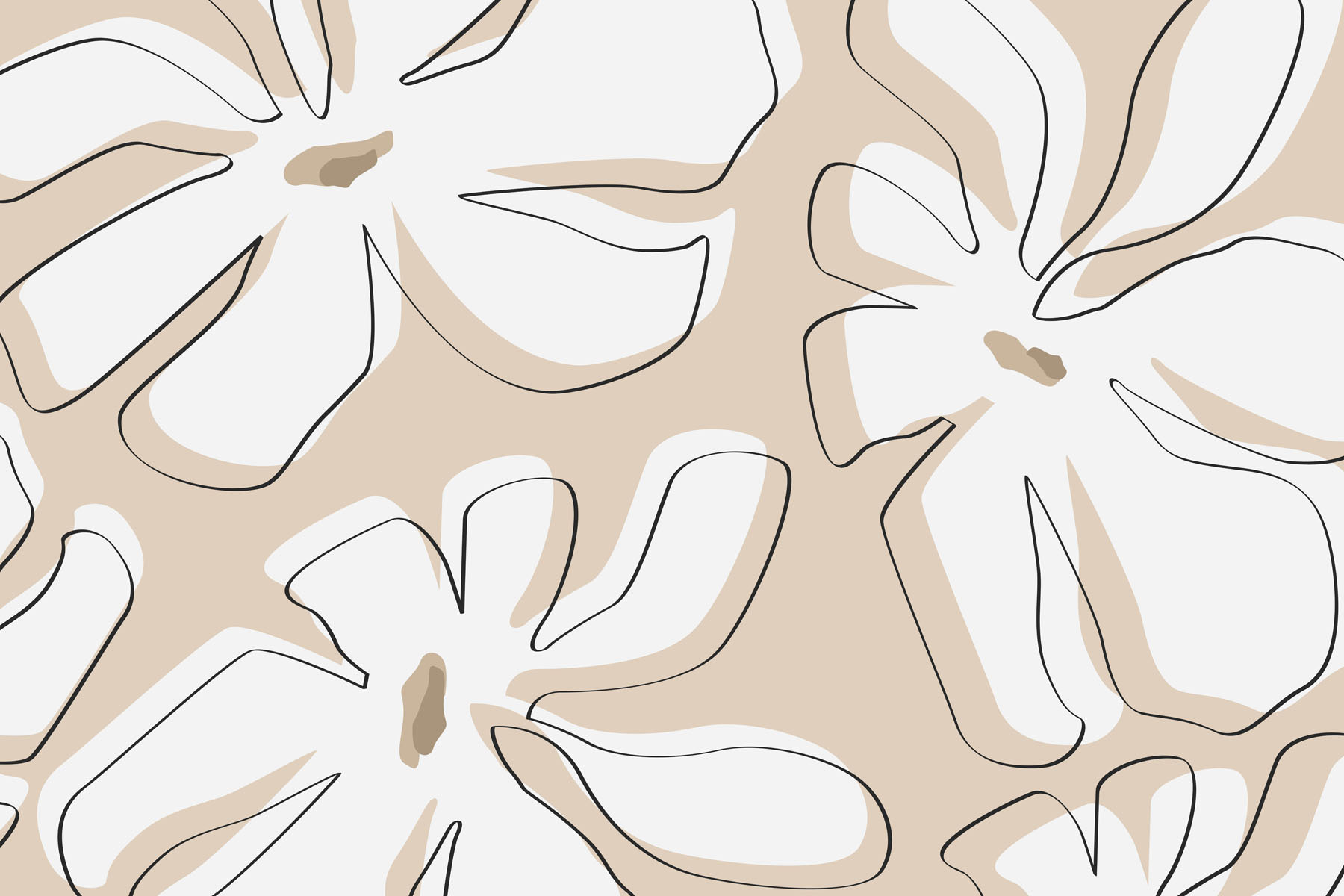 Pattern of flowers on a beige background Pattern of flowers on a beige background