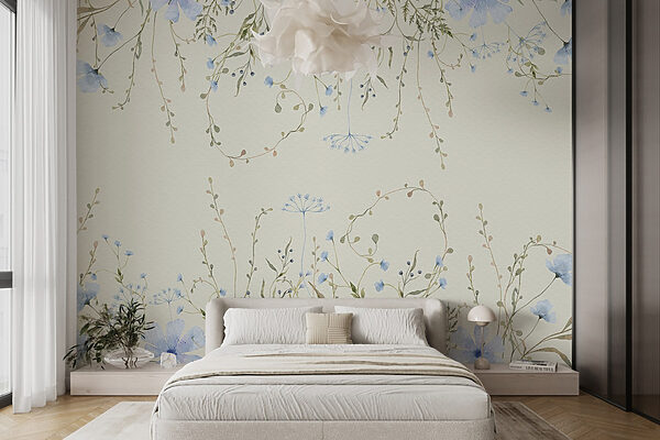 Pintura a aguarela de flores e folhas Pintura a aguarela de flores e folhas