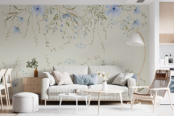 Pintura a aguarela de flores e folhas Pintura a aguarela de flores e folhas