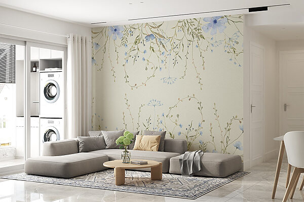 Pintura a aguarela de flores e folhas Pintura a aguarela de flores e folhas