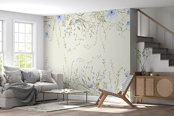 Pintura a aguarela de flores e folhas Pintura a aguarela de flores e folhas