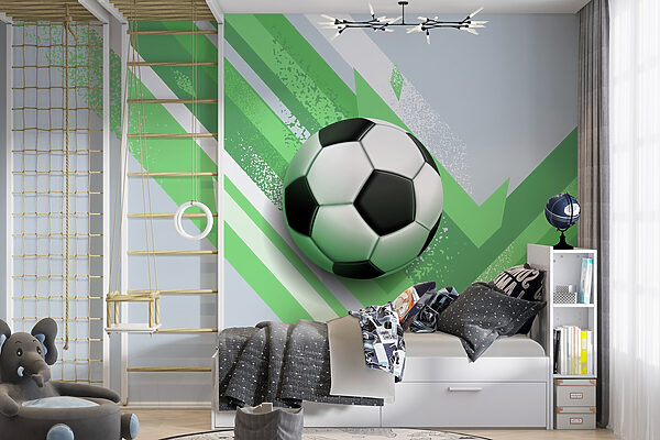 Bola de futebol sobre um fundo verde e branco Bola de futebol sobre um fundo verde e branco
