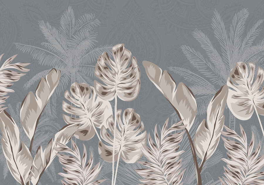 Design botânico elegante com tons suaves