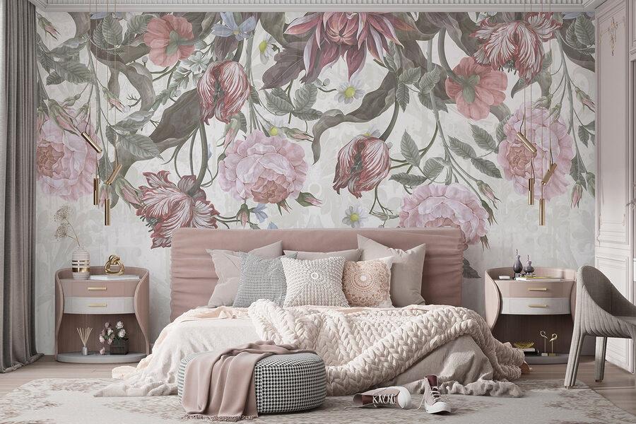 Flores delicadas em tons suaves