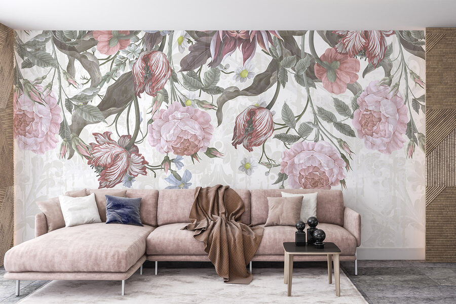 Flores delicadas em tons suaves