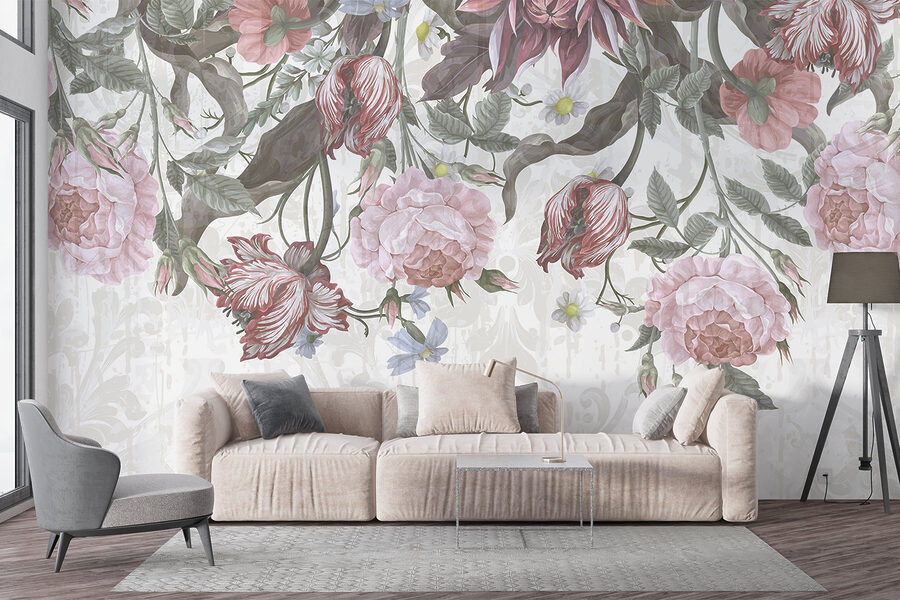 Flores delicadas em tons suaves