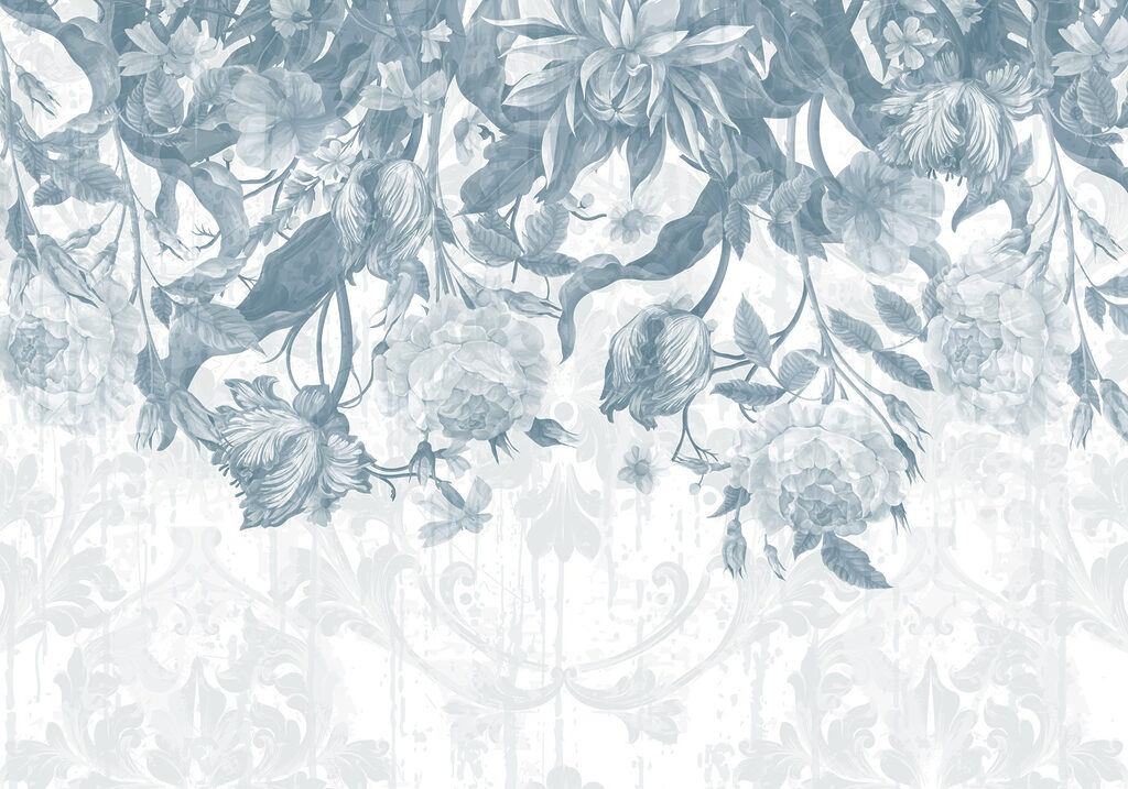 Padrão floral delicado em tons frios Padrão floral delicado em tons frios