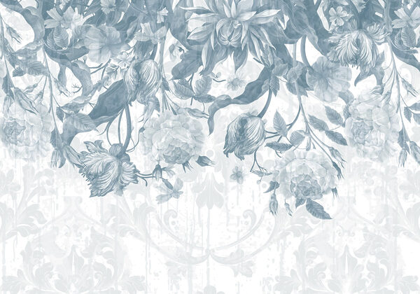Padrão floral delicado em tons frios Padrão floral delicado em tons frios