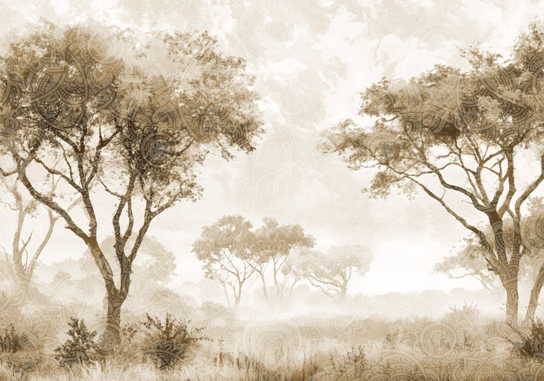 Group of trees in a field