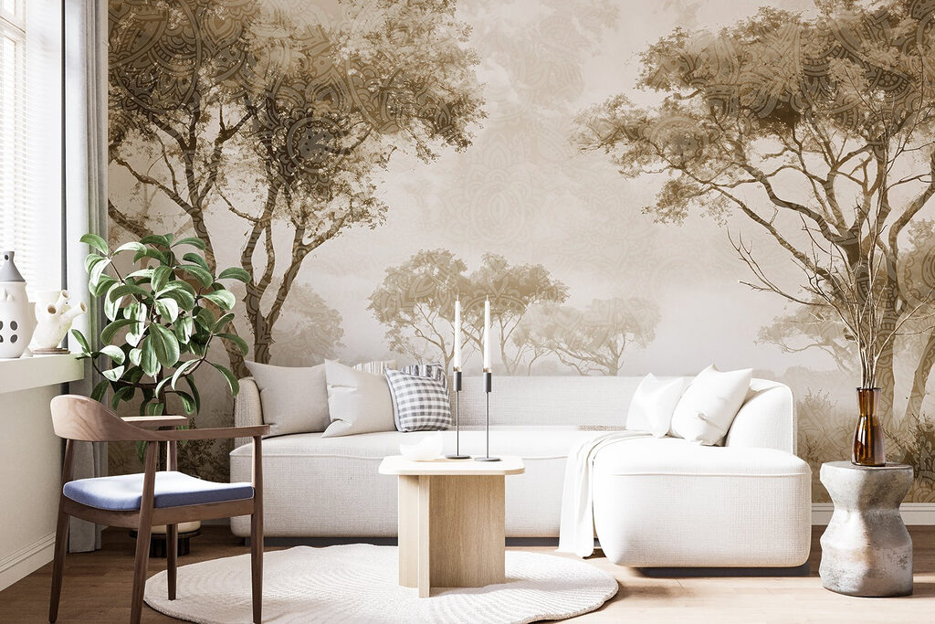 Group of trees in a field