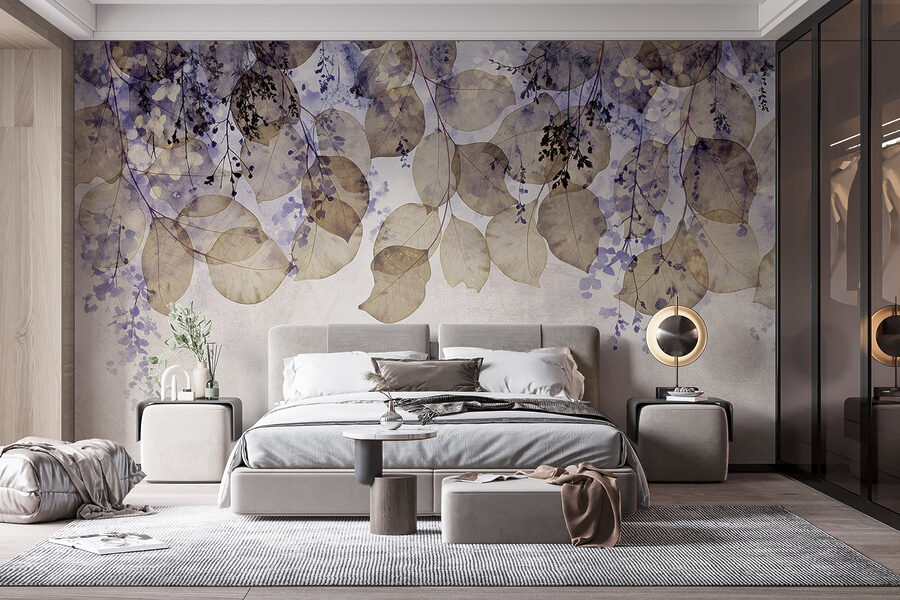 Papel de parede Folhas delicadas em tons suaves - Image 5
