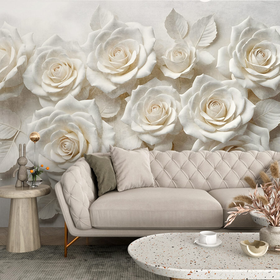 Grupo de rosas brancas