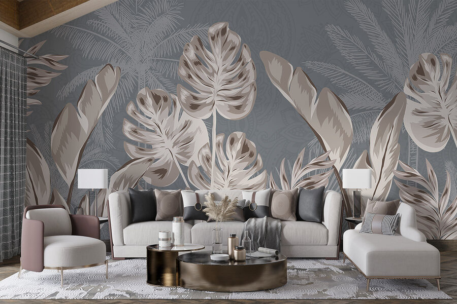 Design botânico elegante com tons suaves