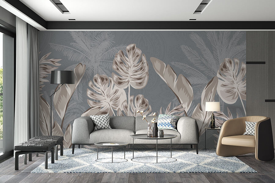 Design botânico elegante com tons suaves