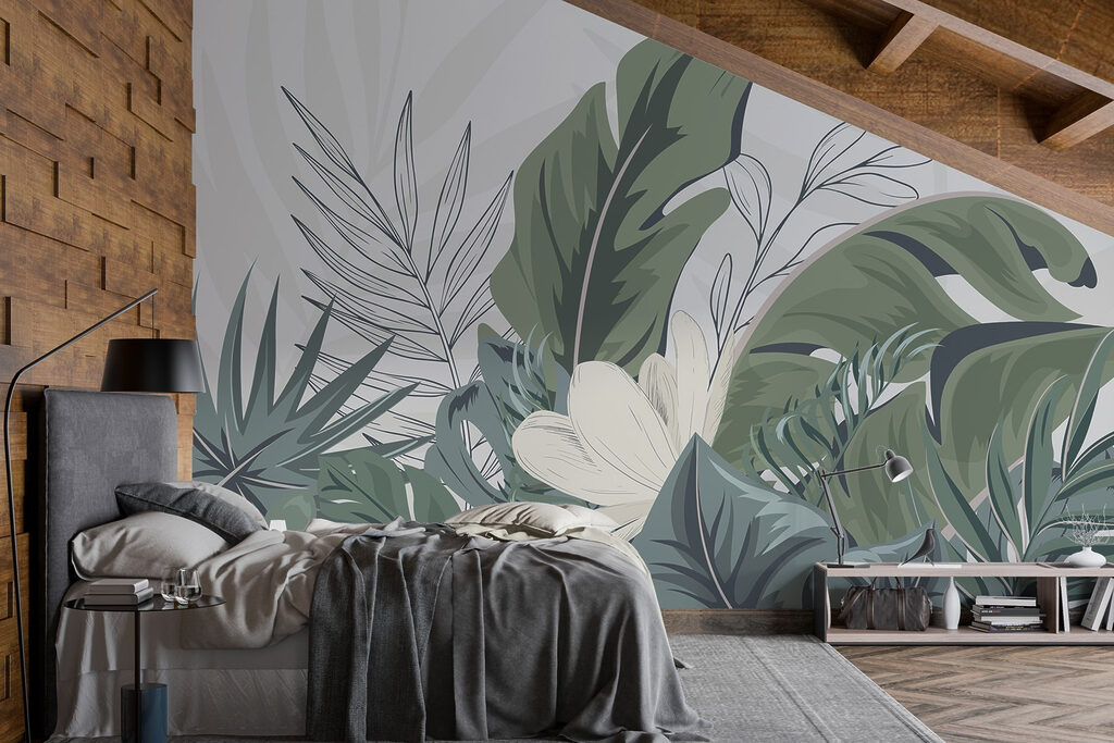 Tropical leaves in serene arrangement Tropical leaves in serene arrangement