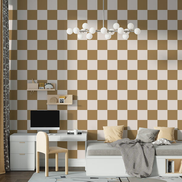 Padrão axadrezado castanho e branco Padrão axadrezado castanho e branco