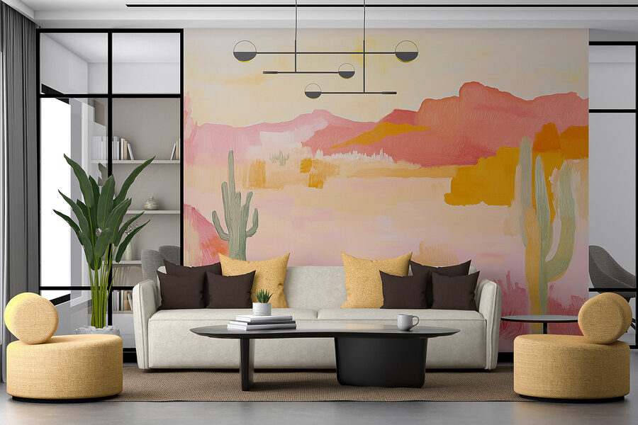 Pintura de uma paisagem desértica