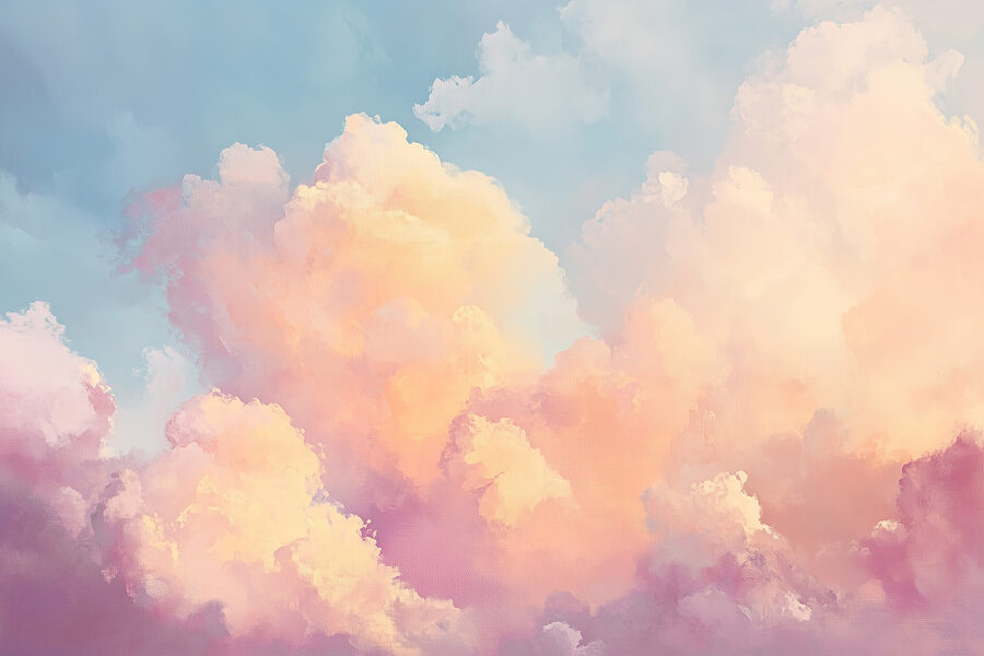 Nuvens coloridas no céu