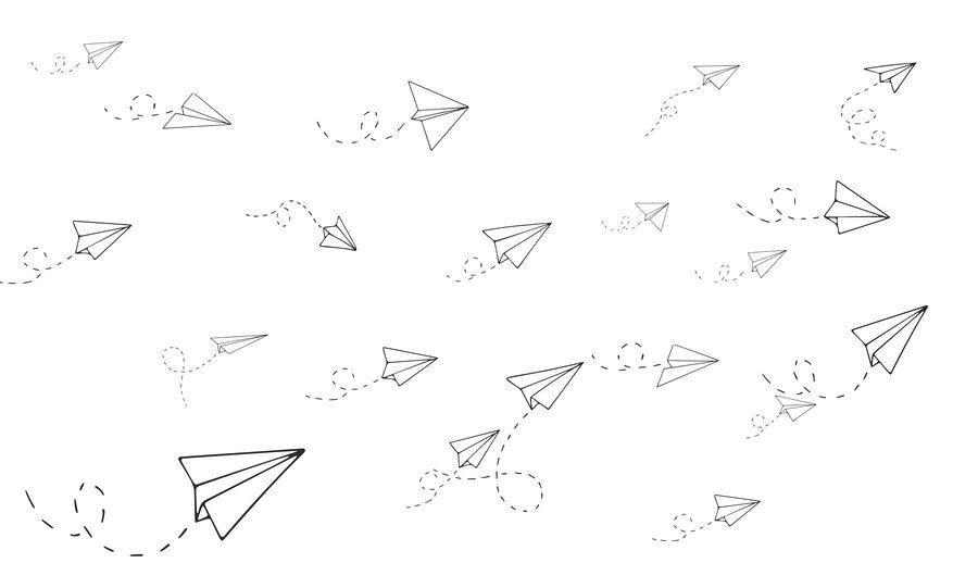 Grupo de aviões de papel