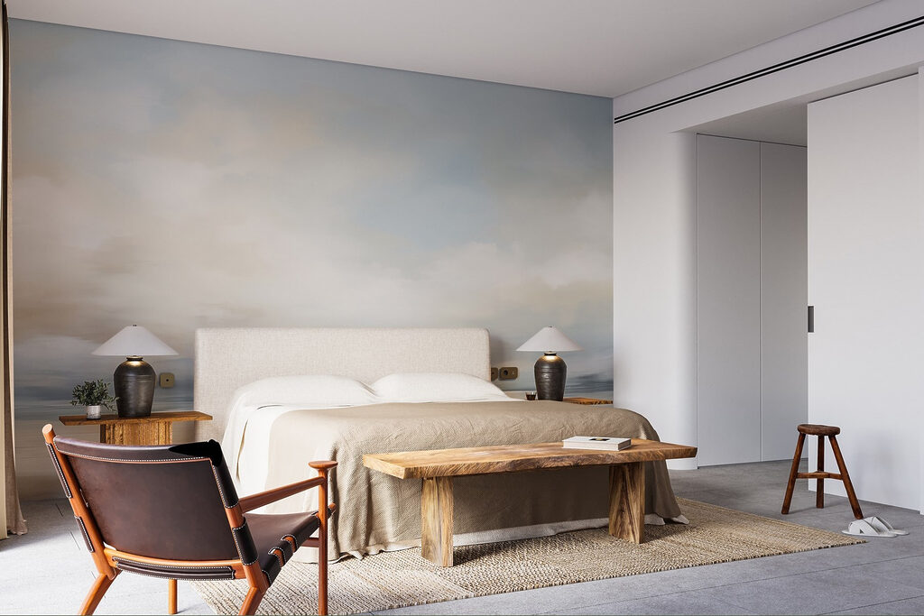 Landscape with a body of water and clouds