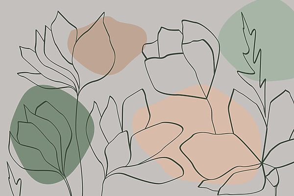 Desenho de flores e folhas Desenho de flores e folhas