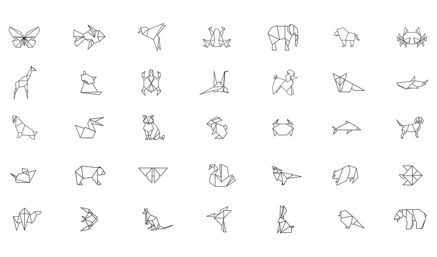 Coleção de animais em origami Coleção de animais em origami