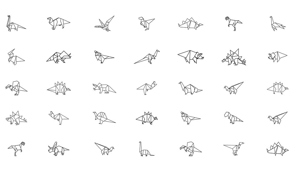 Coleção de animais em origami Coleção de animais em origami