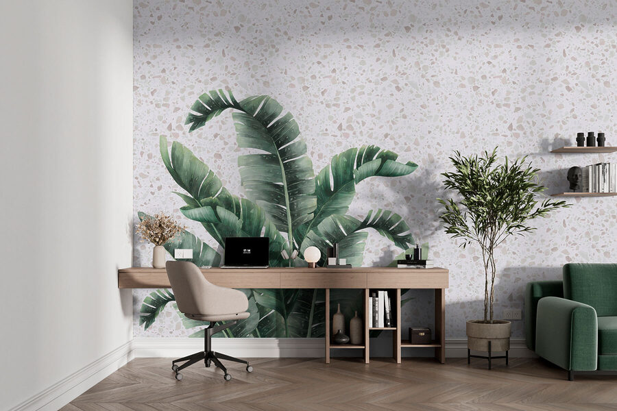Planta com folhas sobre uma superfície branca Planta com folhas sobre uma superfície branca