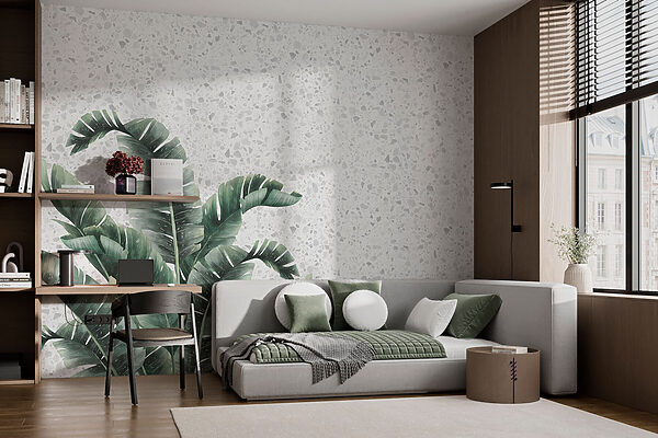 Planta com folhas sobre uma superfície branca Planta com folhas sobre uma superfície branca