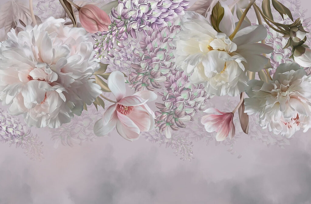 Flores delicadas em tons pastel suaves Flores delicadas em tons pastel suaves
