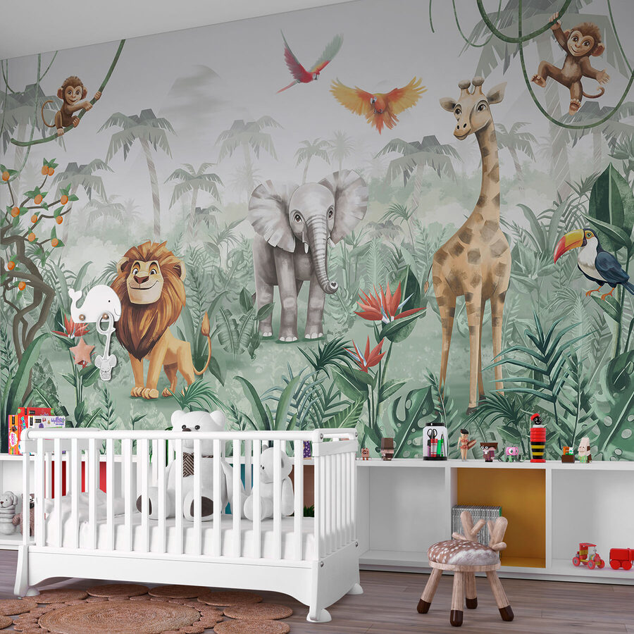 Papel de parede Grupo de animais numa selva - Image 2