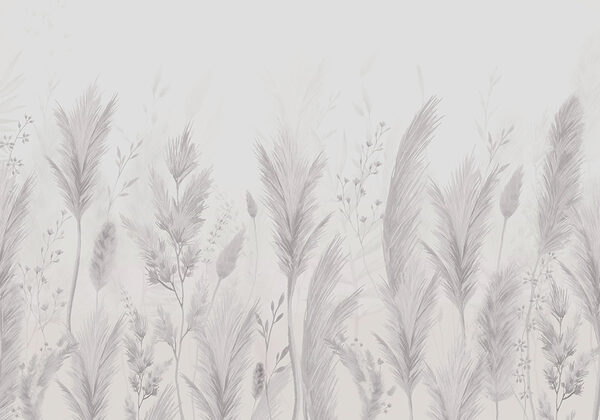 Fundo branco com relva e flores Fundo branco com relva e flores