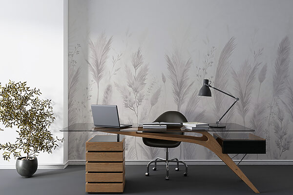 Fundo branco com relva e flores Fundo branco com relva e flores
