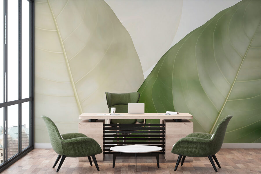 Papel de parede Folhas elegantes em tons suaves. - Image 3