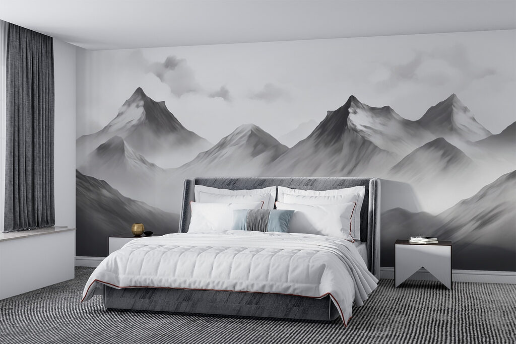 Mountain range with fog Mountain range with fog