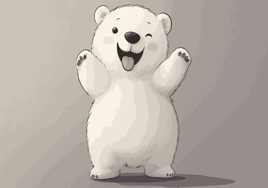 Desenho animado de um urso polar Desenho animado de um urso polar