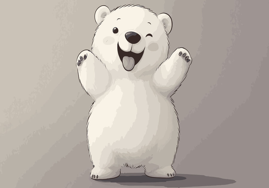 Desenho animado de um urso polar