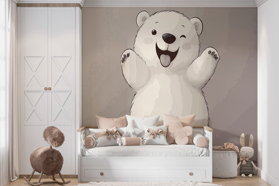 Desenho animado de um urso polar